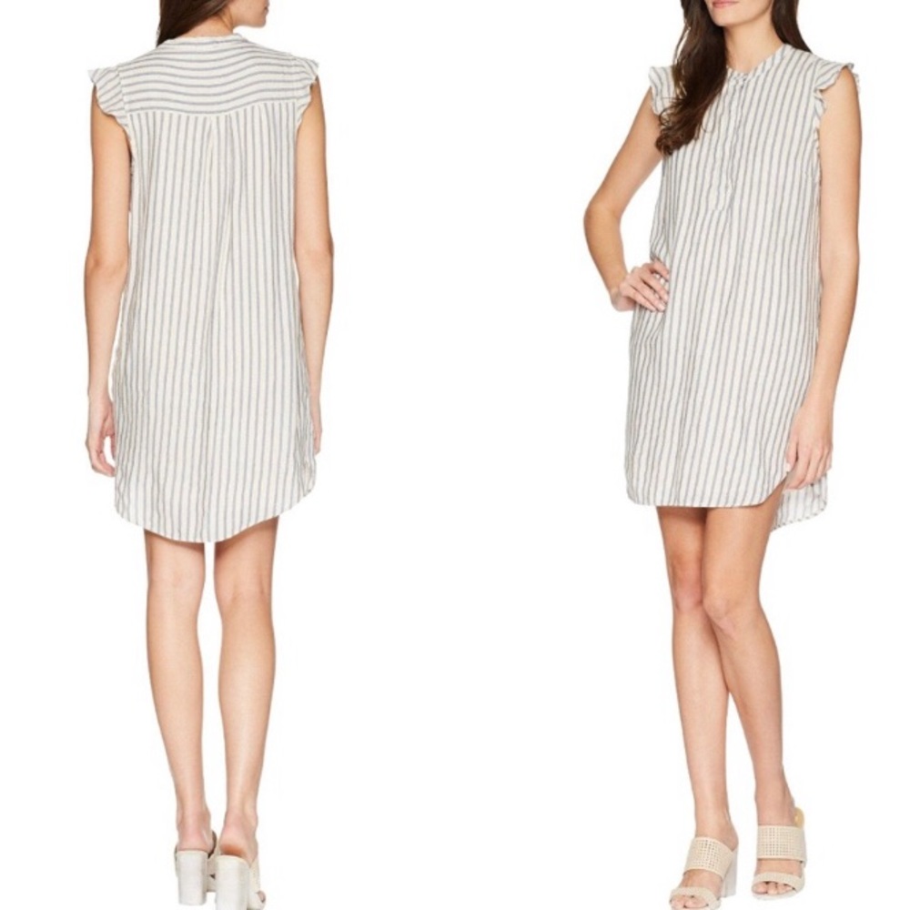 Splendid Pirouette Oatmeal Striped Henley Shirt Dress Size XS